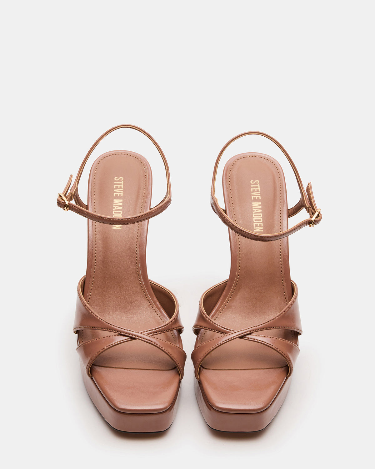 SCARLET Mocha Square-Toe Strappy Platform Women's Heel Steve Madden MOCHA