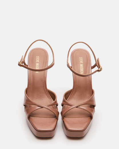 SCARLET Mocha Square-Toe Strappy Platform Women's Heel Steve Madden MOCHA