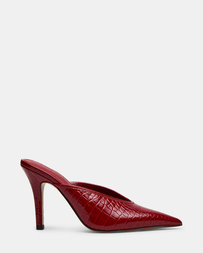 LITA Red Crocodile Pointed-Toe Mule Pump Women's Heel Steve Madden RED CROCODILE