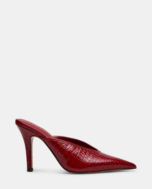 LITA Red Crocodile Pointed-Toe Mule Pump Women's Heel Steve Madden RED CROCODILE