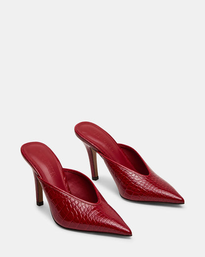 LITA Red Crocodile Pointed-Toe Mule Pump Women's Heel Steve Madden RED CROCODILE