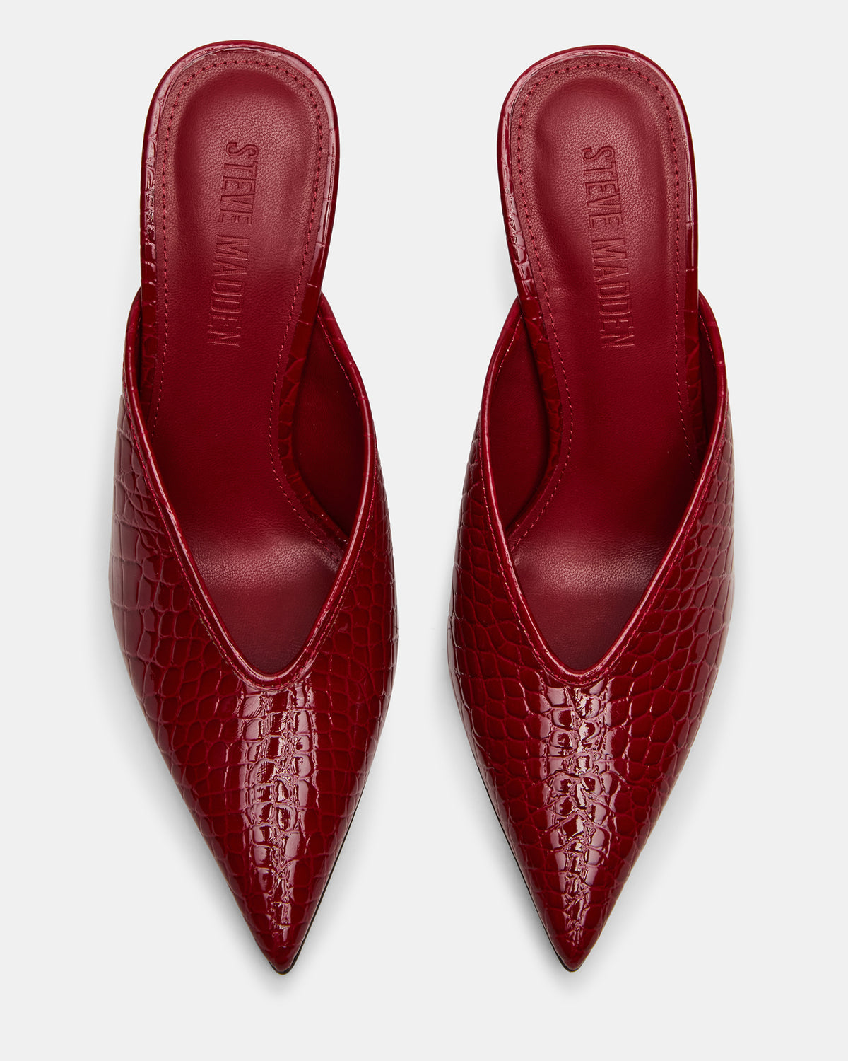 LITA Red Crocodile Pointed-Toe Mule Pump Women's Heel Steve Madden RED CROCODILE
