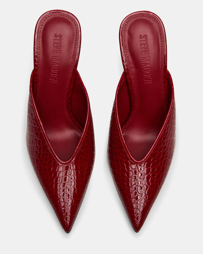 LITA Red Crocodile Pointed-Toe Mule Pump Women's Heel Steve Madden RED CROCODILE