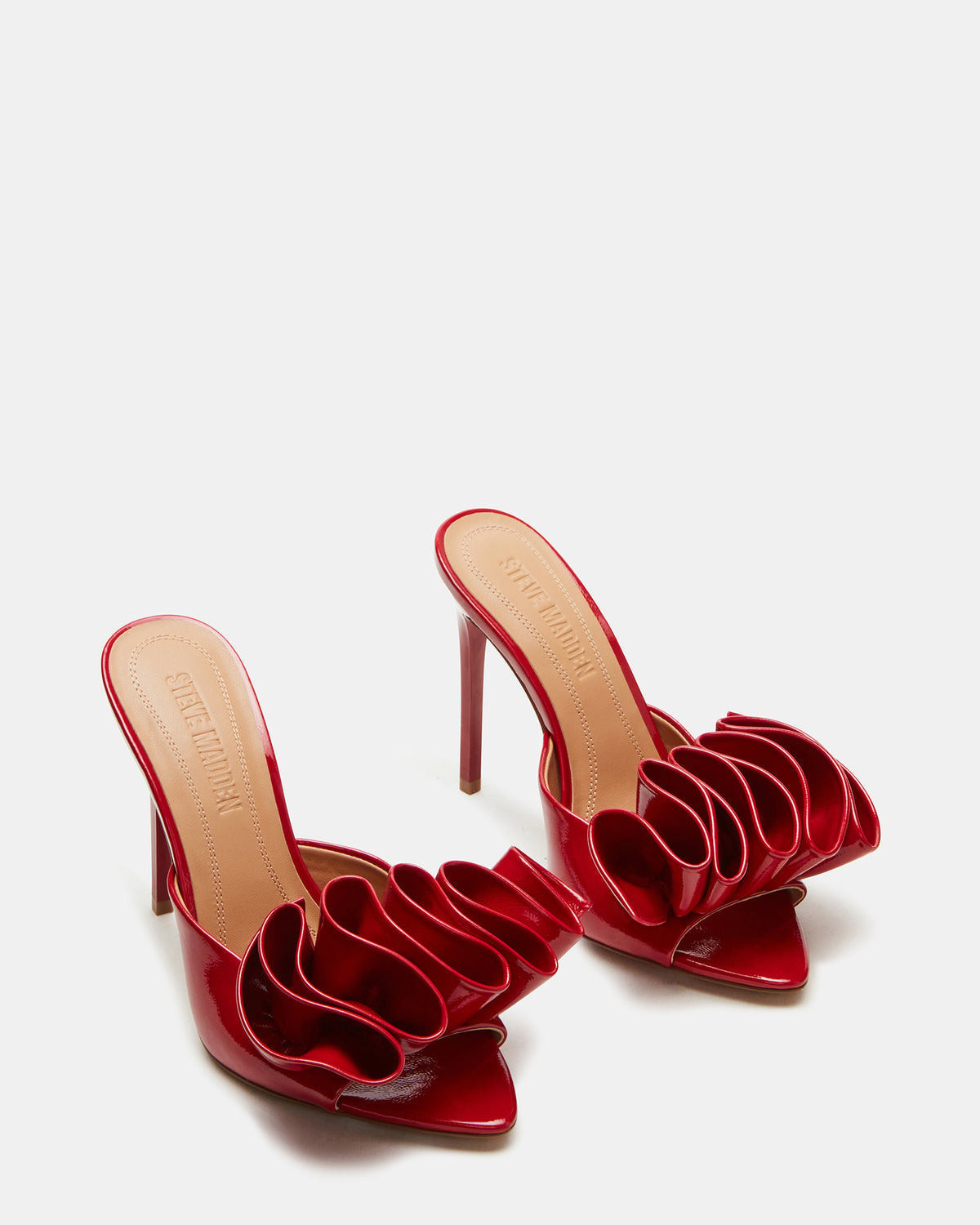 AFFINITY Red Patent Women's Multi Pointed-Toe Stiletto Mule Heel Steve Madden RED PATENT