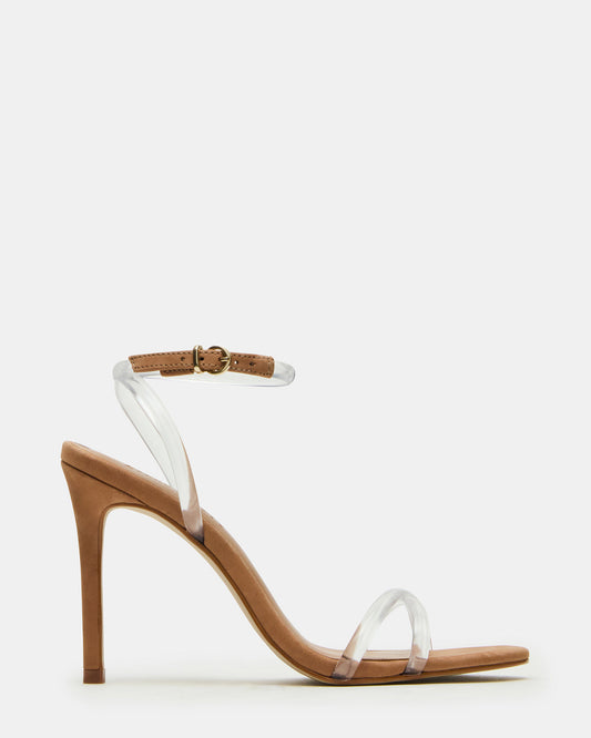 JYPSEY Clear Strappy Stiletto Women's Heel