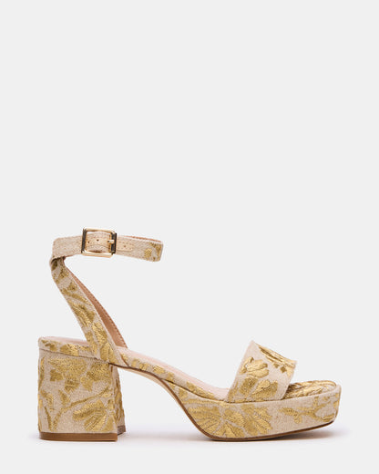 MERCERR Gold Multi Women's Platform Block Heel Steve Madden GOLD MULTI