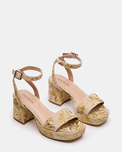 MERCERR Gold Multi Women's Platform Block Heel Steve Madden GOLD MULTI