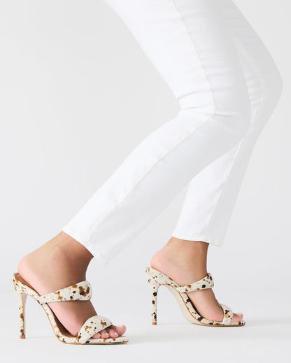 SATURN-C WHITE/CAMEL Stiletto Mule Women's Heel Steve Madden WHT/CAMEL