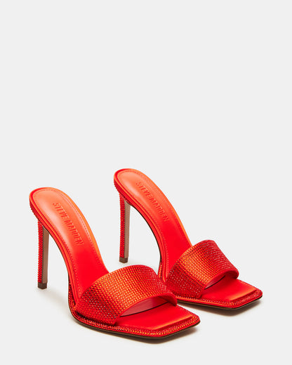 YARA Orange Women's Square-Toe Mule Heel Steve Madden ORANGE