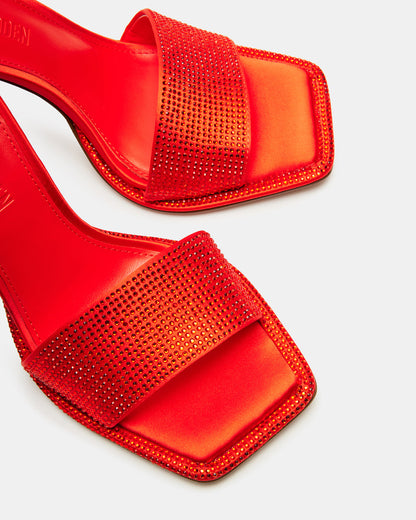 YARA Orange Women's Square-Toe Mule Heel Steve Madden ORANGE