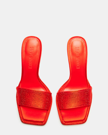 YARA Orange Women's Square-Toe Mule Heel Steve Madden ORANGE