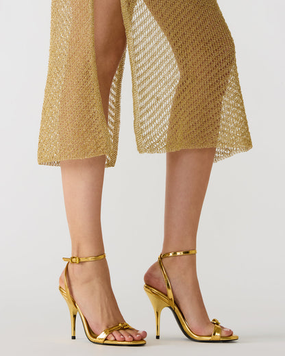 FOXX Gold Strappy Stiletto Open-Toe Women's Heel Steve Madden GOLD