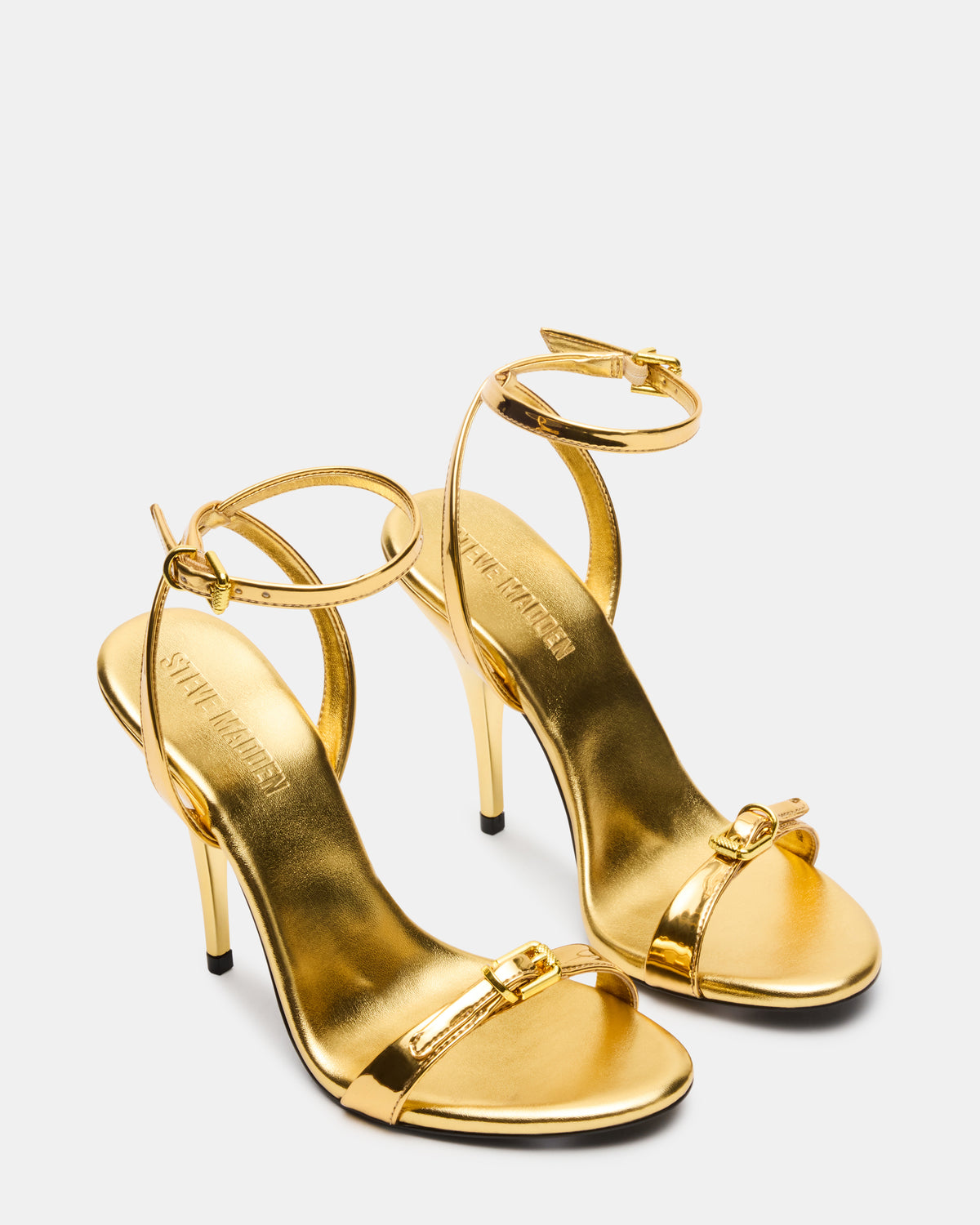 FOXX Gold Strappy Stiletto Open-Toe Women's Heel Steve Madden GOLD