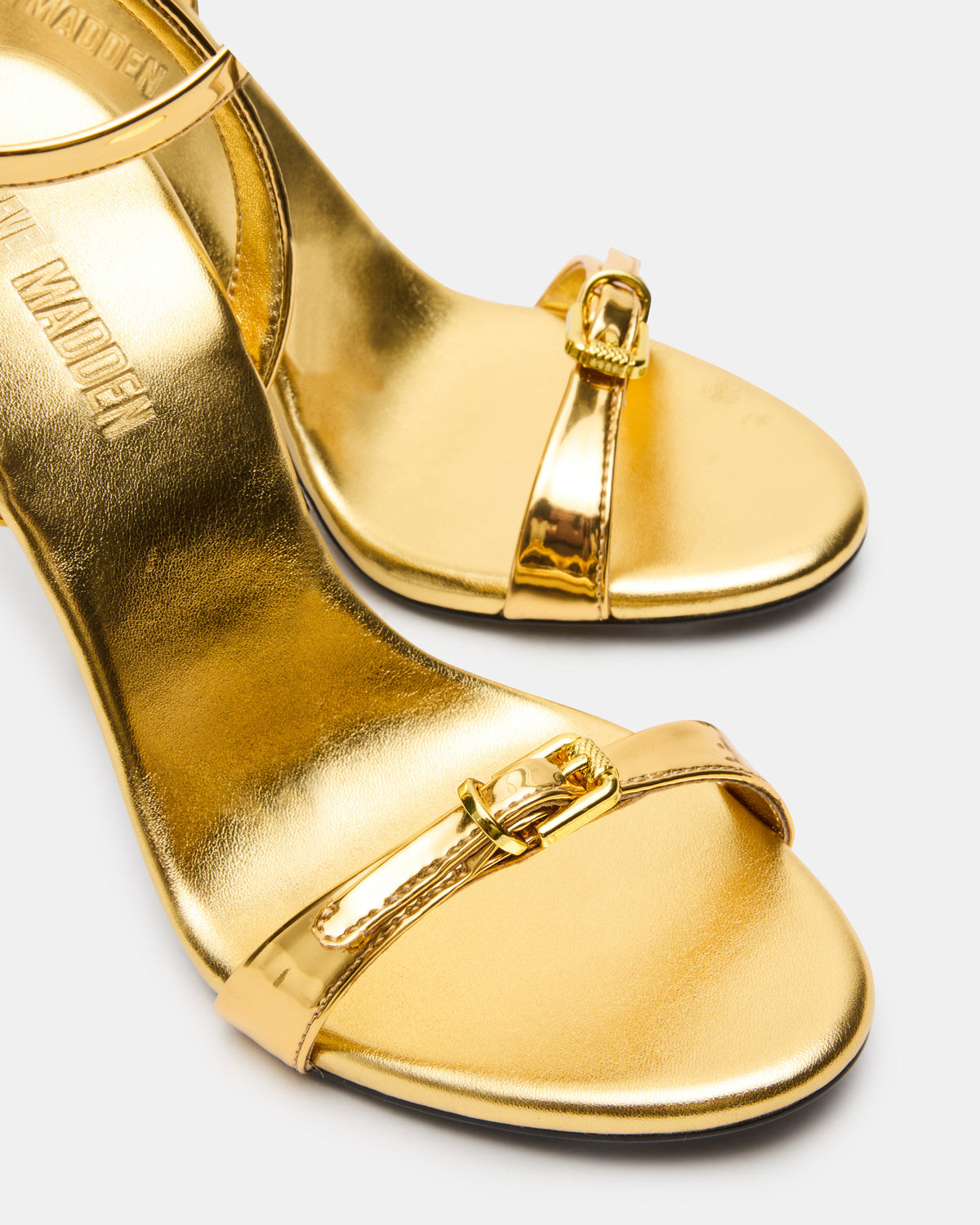 FOXX Gold Strappy Stiletto Open-Toe Women's Heel Steve Madden GOLD