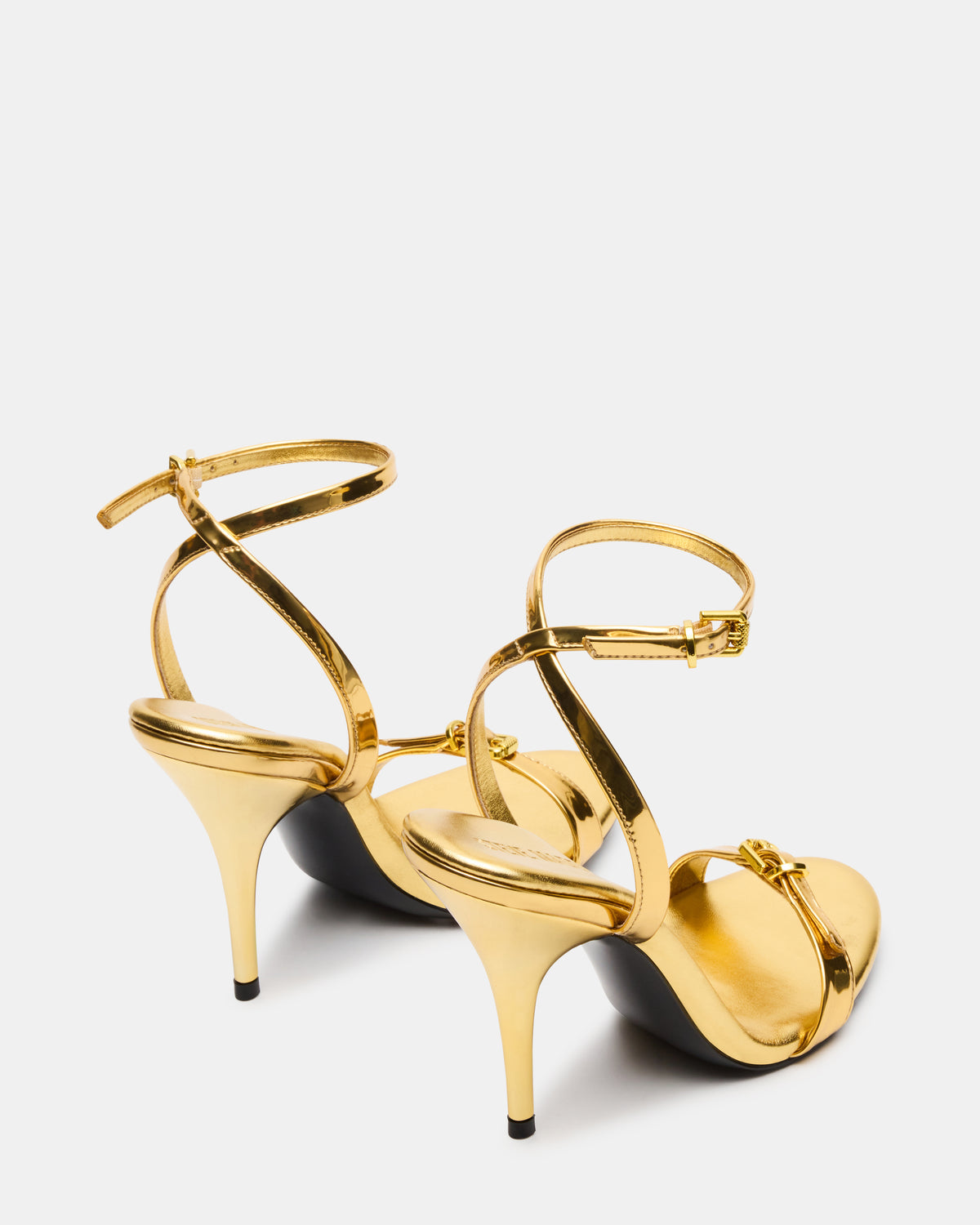 FOXX Gold Strappy Stiletto Open-Toe Women's Heel Steve Madden GOLD