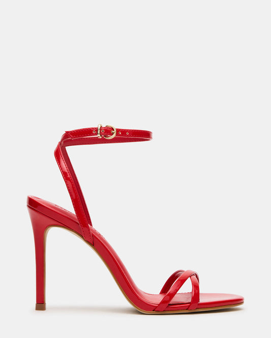 JYPSEY Red Patent Strappy Stiletto Women's Heel