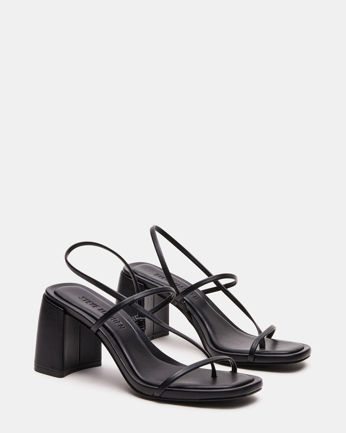 DIORA Black Women's Strappy Square-Toe Heel Steve Madden BLACK