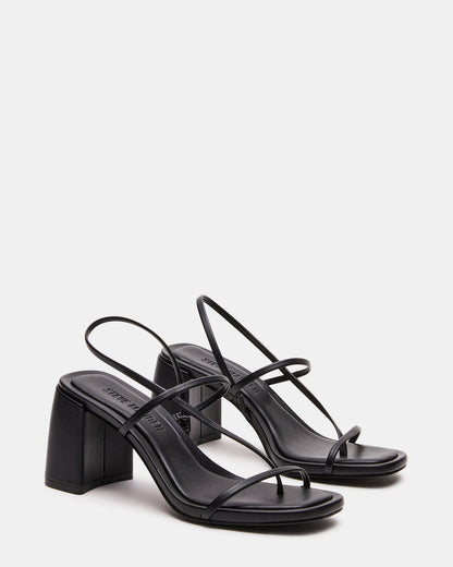 DIORA Black Women's Strappy Square-Toe Heel Steve Madden BLACK
