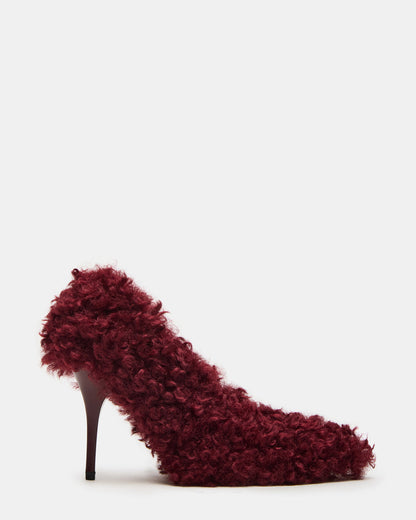 ACHILLES Red Pointed-Toe Faux Fur Stiletto Women's Heel Steve Madden RED