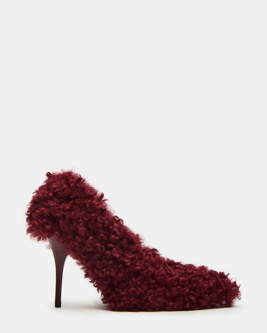 ACHILLES Red Pointed-Toe Faux Fur Stiletto Women's Heel Steve Madden RED