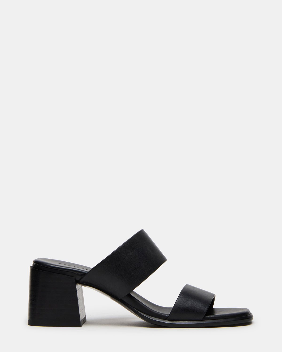 SYCAMORE Black Leather Square-Toe Mule Women's Heel Steve Madden BLACK LEATHER