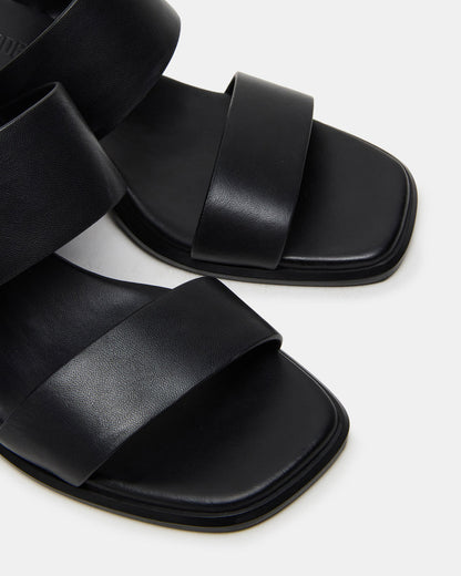 SYCAMORE Black Leather Square-Toe Mule Women's Heel Steve Madden BLACK LEATHER