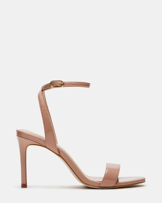 SUZIE Blush Patent Women's Open Toe Stiletto Strappy Heel