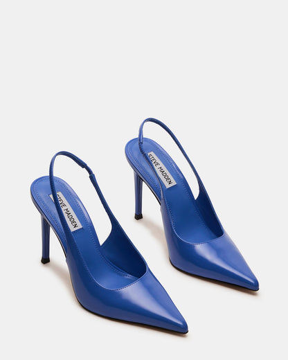 REYES Blue Leather Slingback Stiletto Pointed-Toe Pump Women's Heel Steve Madden BLUE LEATHER