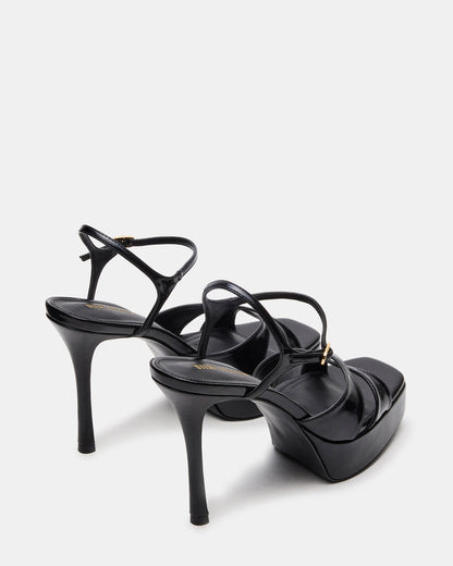 SCARLET Black Square-Toe Strappy Platform Women's Heel Steve Madden BLACK