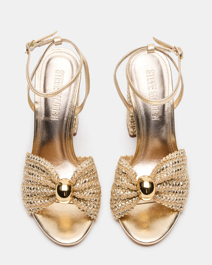CHEYLA Gold Raffia Women's Block Heels Steve Madden GOLD