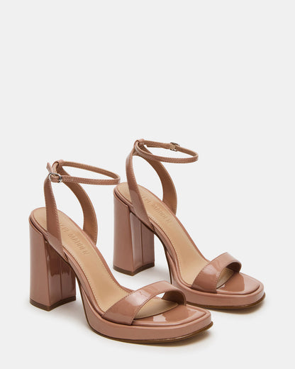 SULLIVAN Blush Patent Square-Toe Strappy Heel | Women's Heels Steve Madden BLUSH PATENT