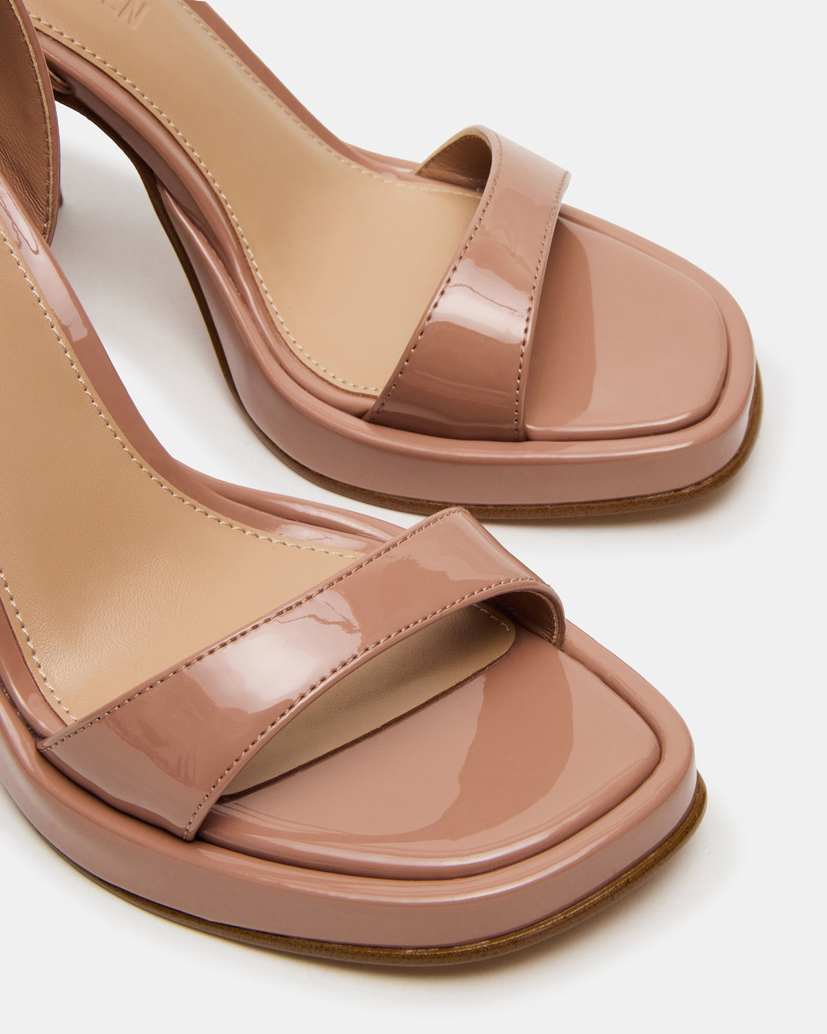 SULLIVAN Blush Patent Square-Toe Strappy Heel | Women's Heels Steve Madden BLUSH PATENT