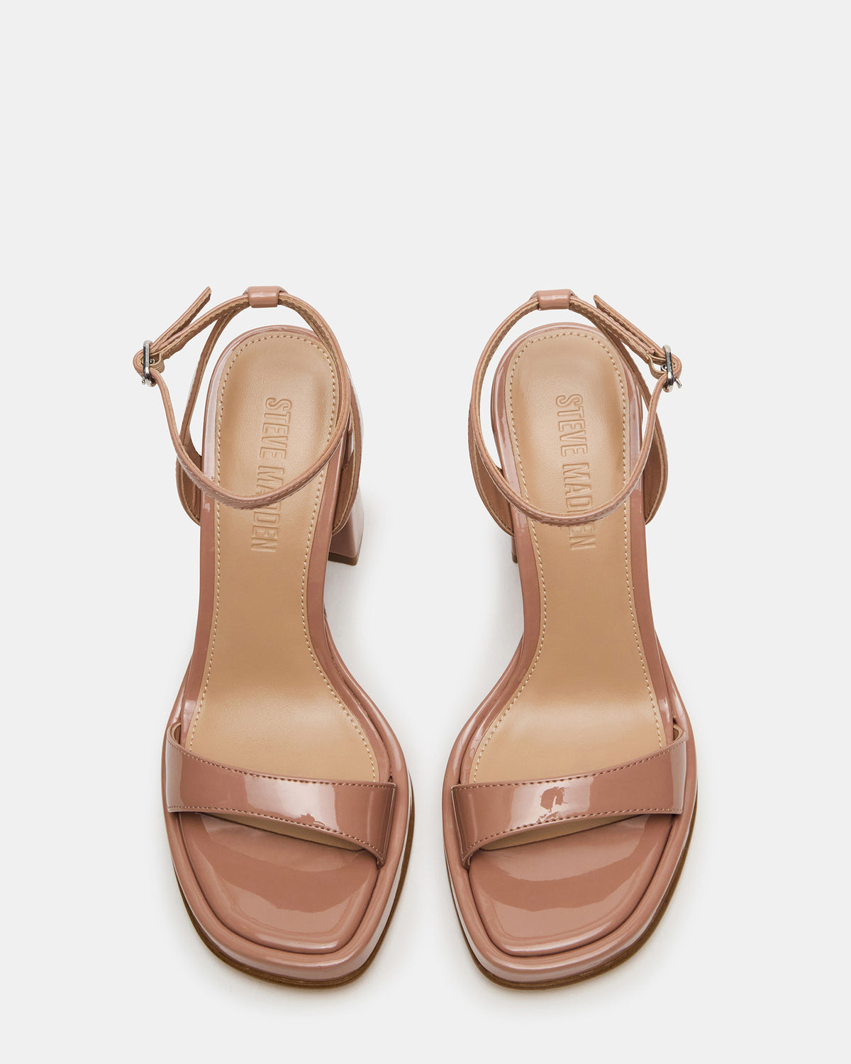 SULLIVAN Blush Patent Square-Toe Strappy Heel | Women's Heels Steve Madden BLUSH PATENT