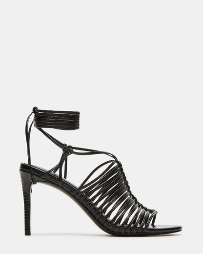 BRISTOWE Black Strappy Stiletto Heel | Women's Heels Steve Madden BLACK