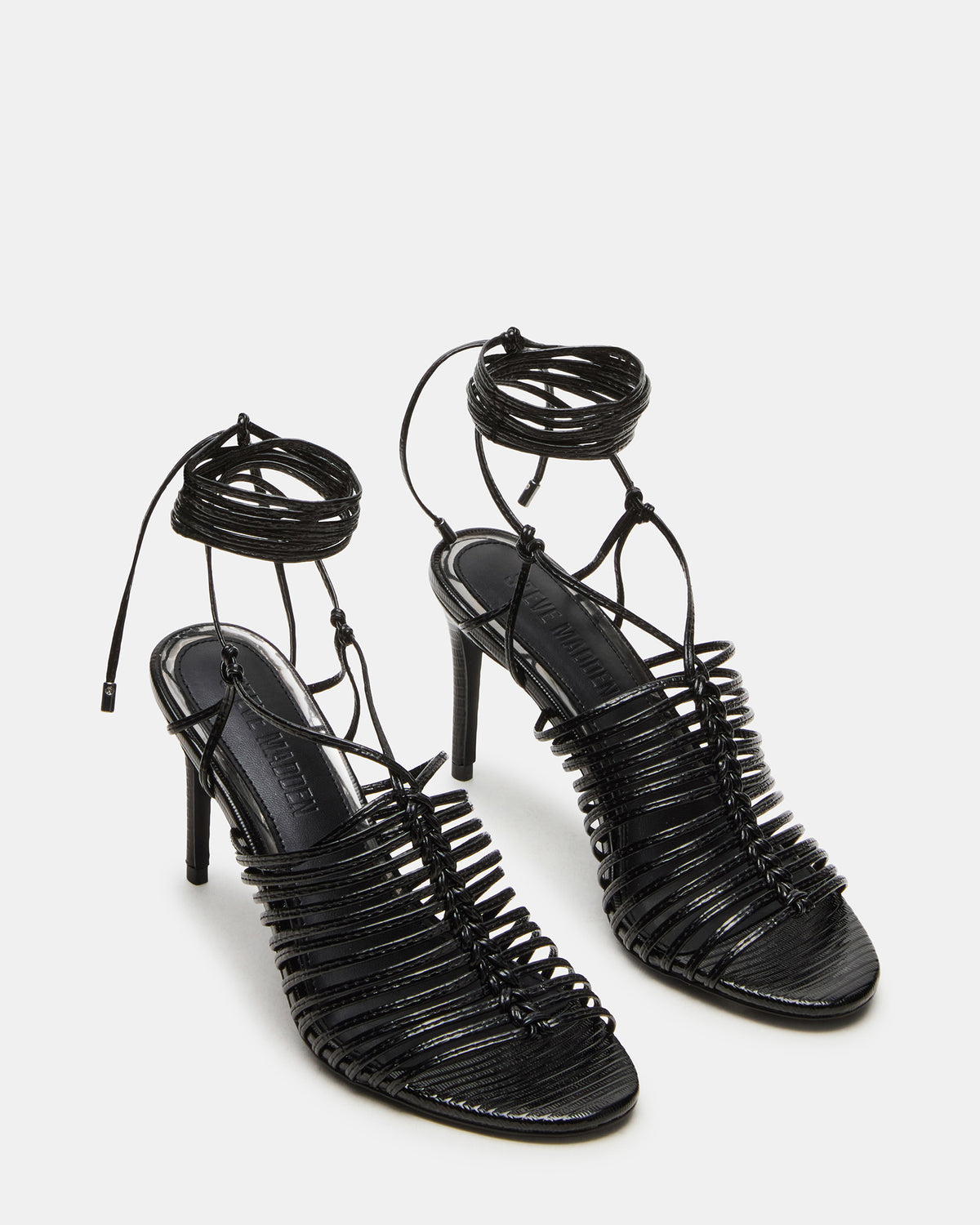 BRISTOWE Black Strappy Stiletto Heel | Women's Heels Steve Madden BLACK