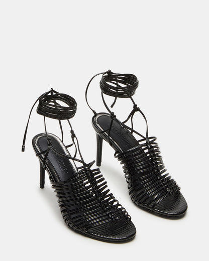 BRISTOWE Black Strappy Stiletto Heel | Women's Heels Steve Madden BLACK