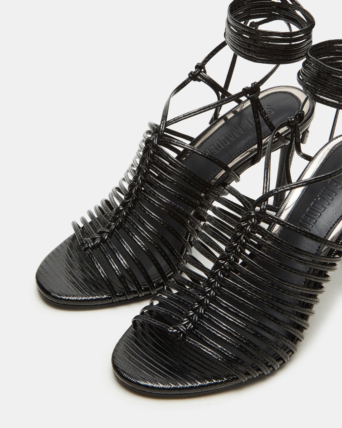 BRISTOWE Black Strappy Stiletto Heel | Women's Heels Steve Madden BLACK