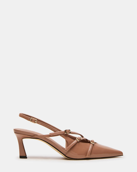 LIANA Mocha Women's Slingback Pointed-Toe Low Heel