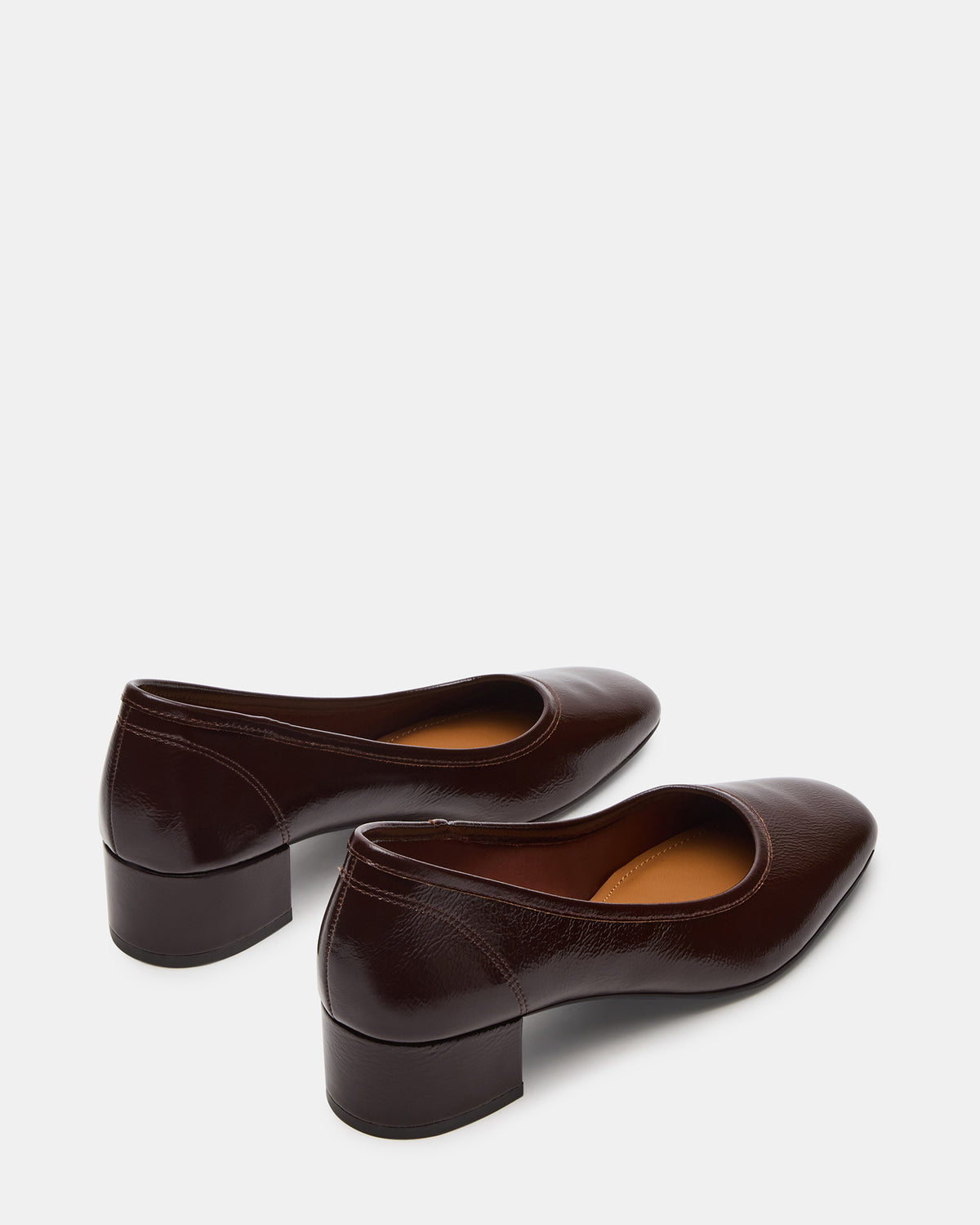 MOLLIE Espresso Patent Ballet Block Heels Steve Madden ESPRESSO PATENT