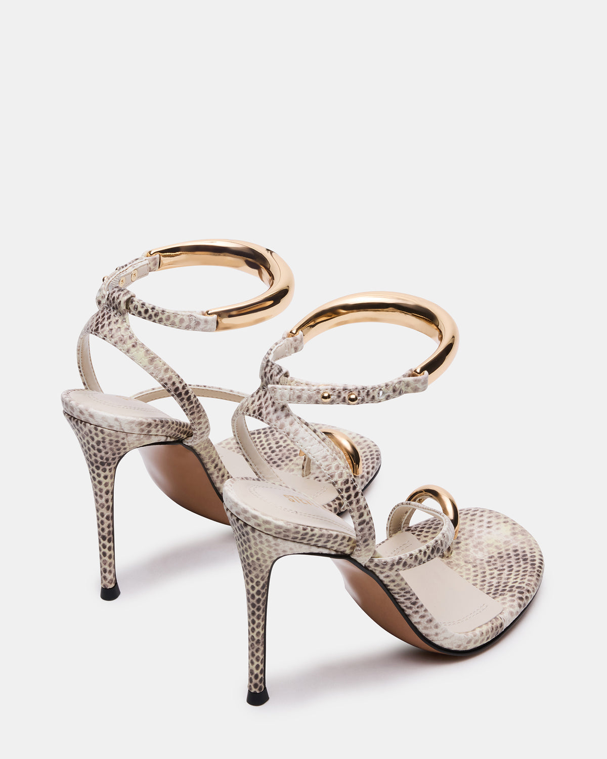 TIA Beige Snake Open-Toe Stiletto Women's Heel Steve Madden BEIGE SNAKE