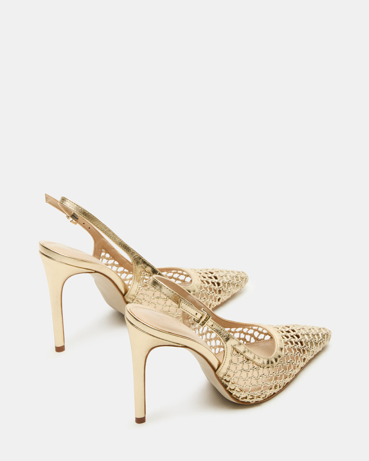 REYES Woven Gold Slingback Stiletto Pointed-Toe Pump Women's Heel Steve Madden GOLD
