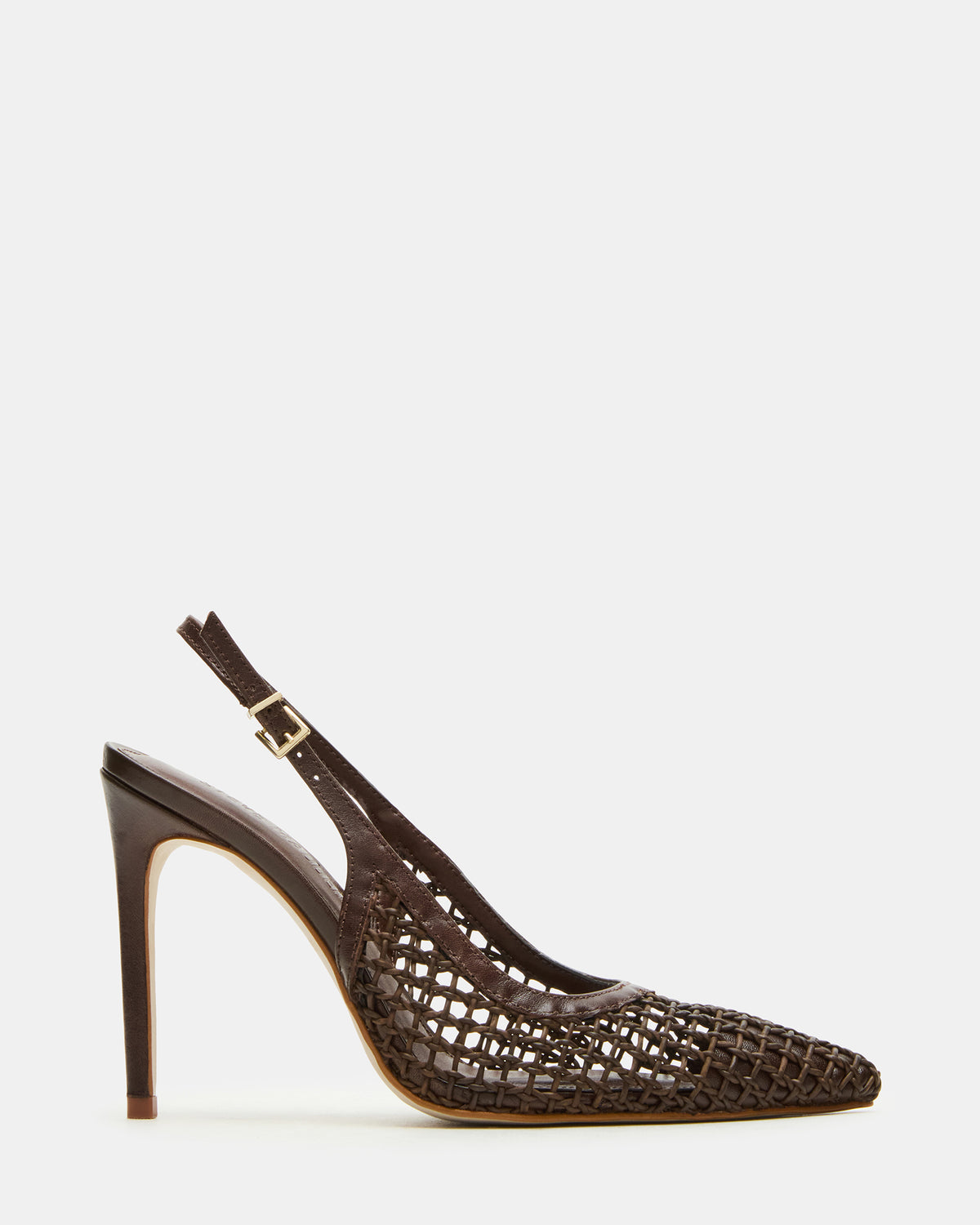 REYES Woven Brown Slingback Stiletto Pointed-Toe Pump Women's Heel Steve Madden BROWN