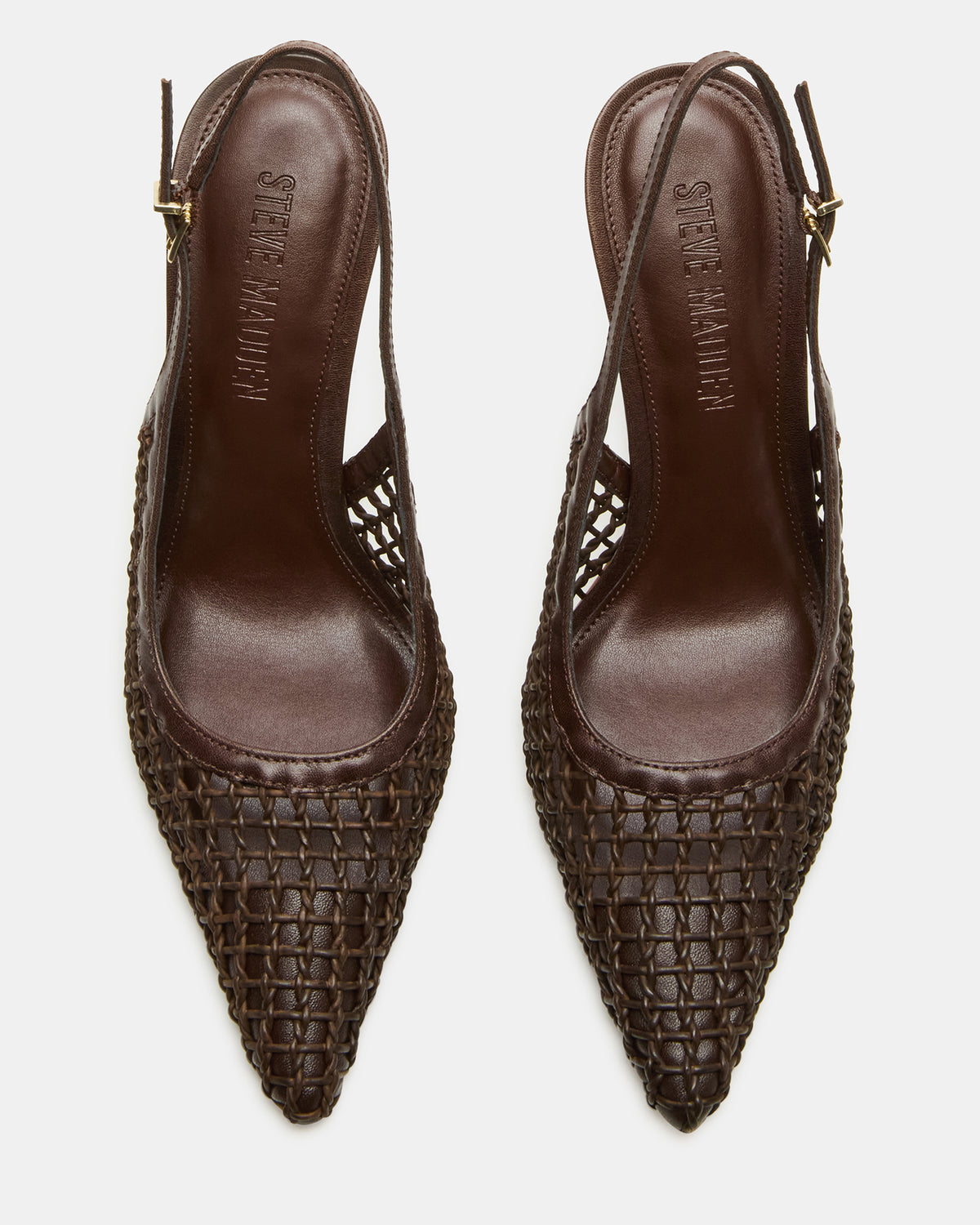 REYES Woven Brown Slingback Stiletto Pointed-Toe Pump Women's Heel Steve Madden BROWN