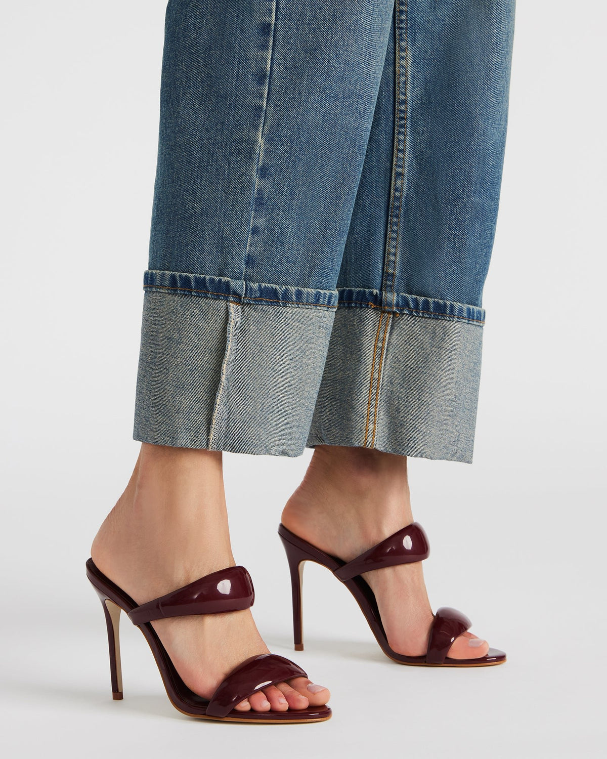 SATURN Wine Patent Stiletto Mule Women's Heel Steve Madden WINE PATENT