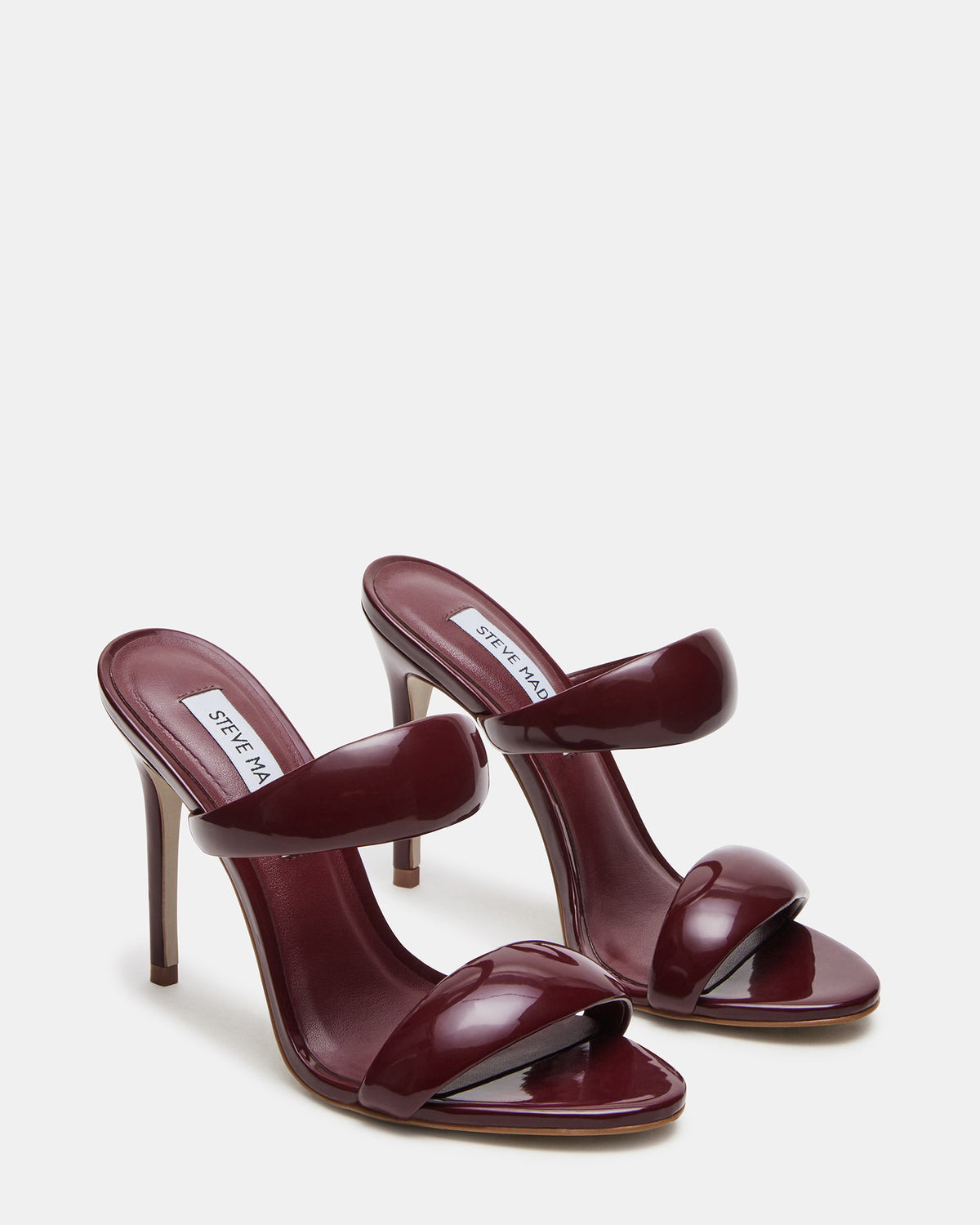 SATURN Wine Patent Stiletto Mule Women's Heel Steve Madden WINE PATENT