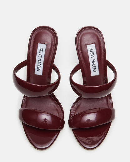 SATURN Wine Patent Stiletto Mule Women's Heel Steve Madden WINE PATENT