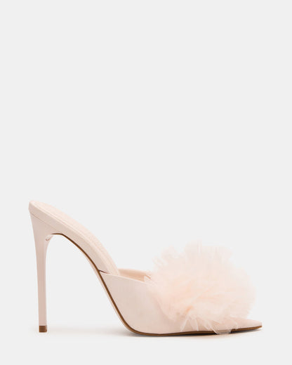 AFFINITY Tulle Light Pink Pointed-Toe Stiletto Mule Women's Heel Steve Madden LIGHT PINK