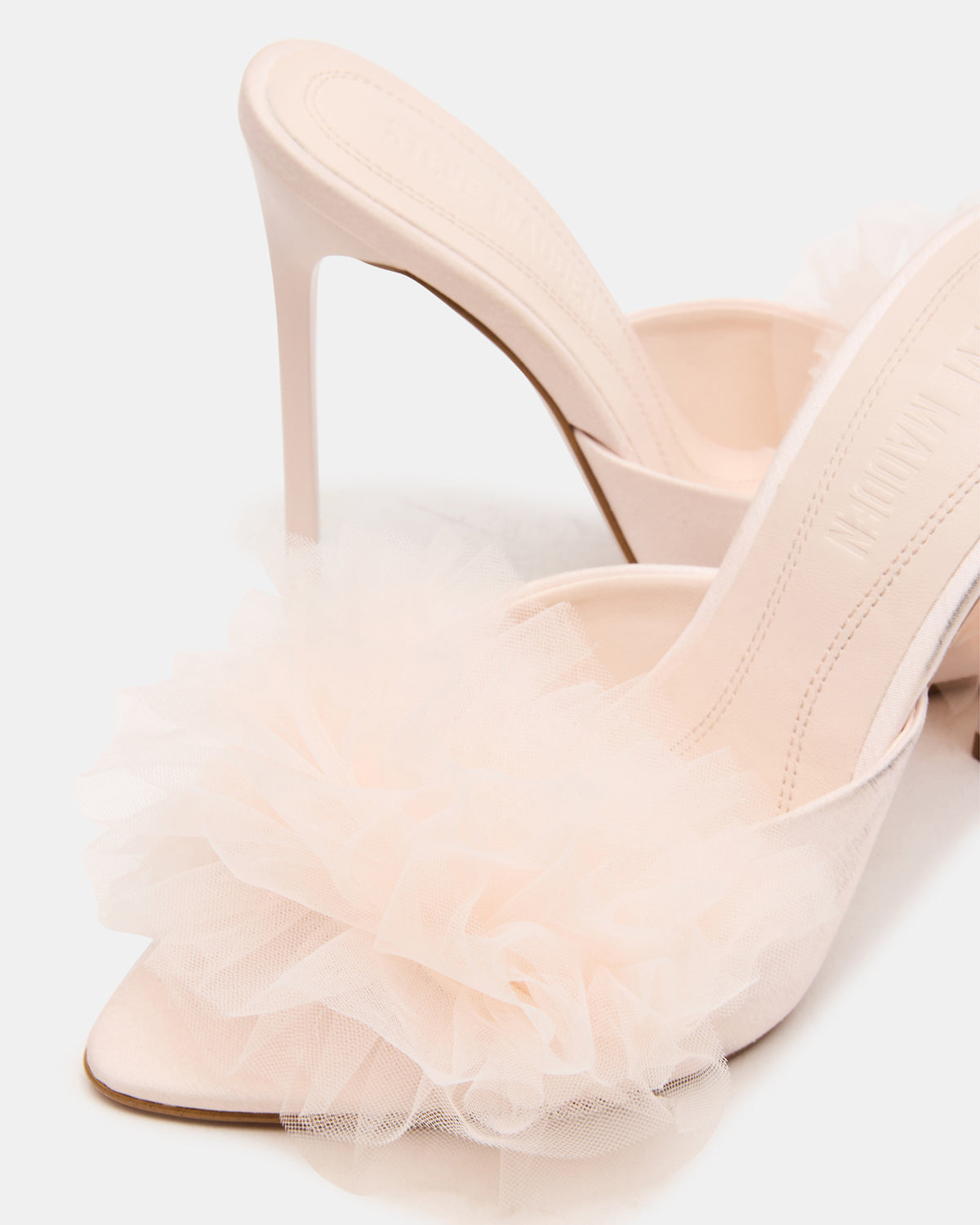 AFFINITY Tulle Light Pink Pointed-Toe Stiletto Mule Women's Heel Steve Madden LIGHT PINK