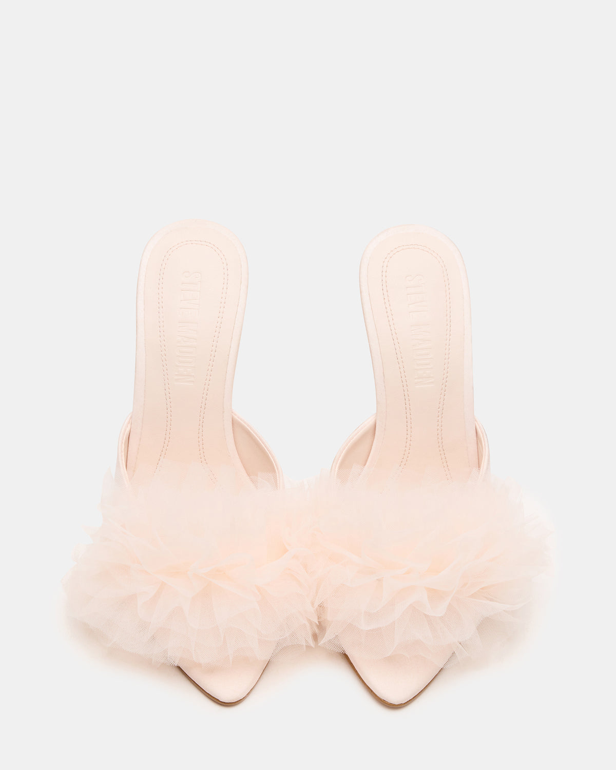 AFFINITY Tulle Light Pink Pointed-Toe Stiletto Mule Women's Heel Steve Madden LIGHT PINK