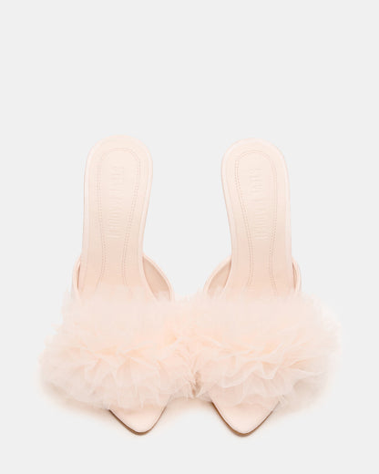 AFFINITY Tulle Light Pink Pointed-Toe Stiletto Mule Women's Heel Steve Madden LIGHT PINK